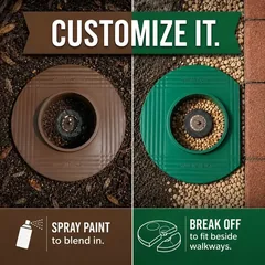 Sprinkler-Guard 5-Inch can be spray painted or trimmed to fit beside walkways