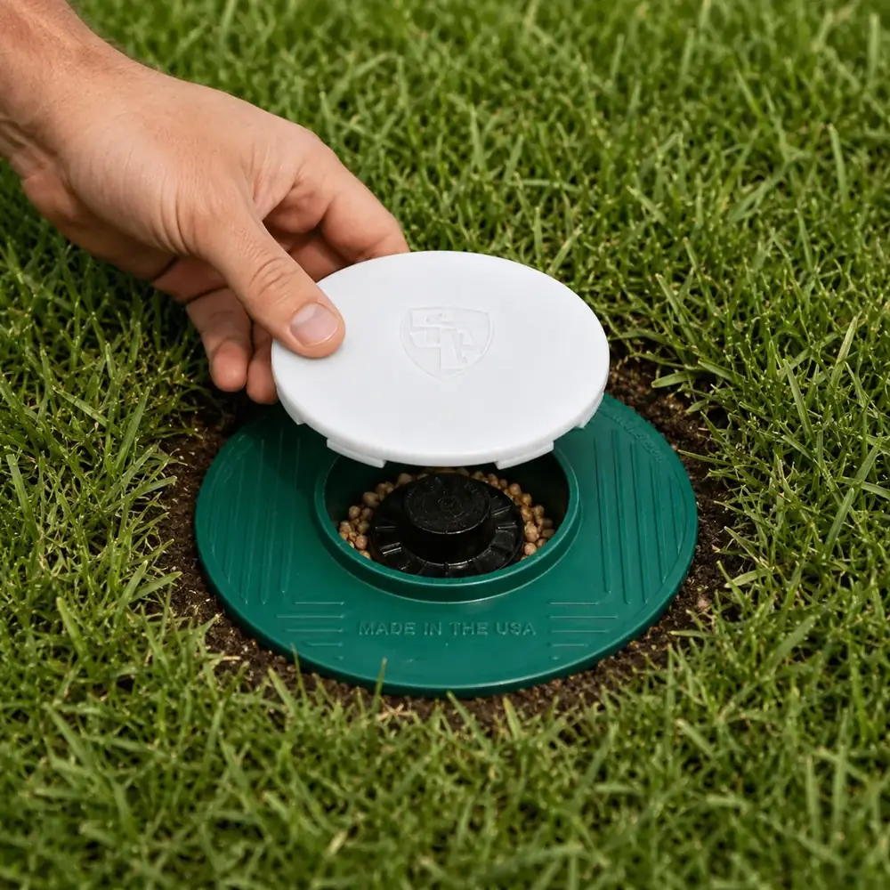 Step 2: snapping the cover onto the Sprinkler-Guard