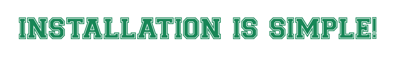 Installation is simple logo in green color on transparent background