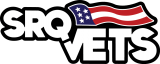 SRQ VETS Logo in white color with American flag